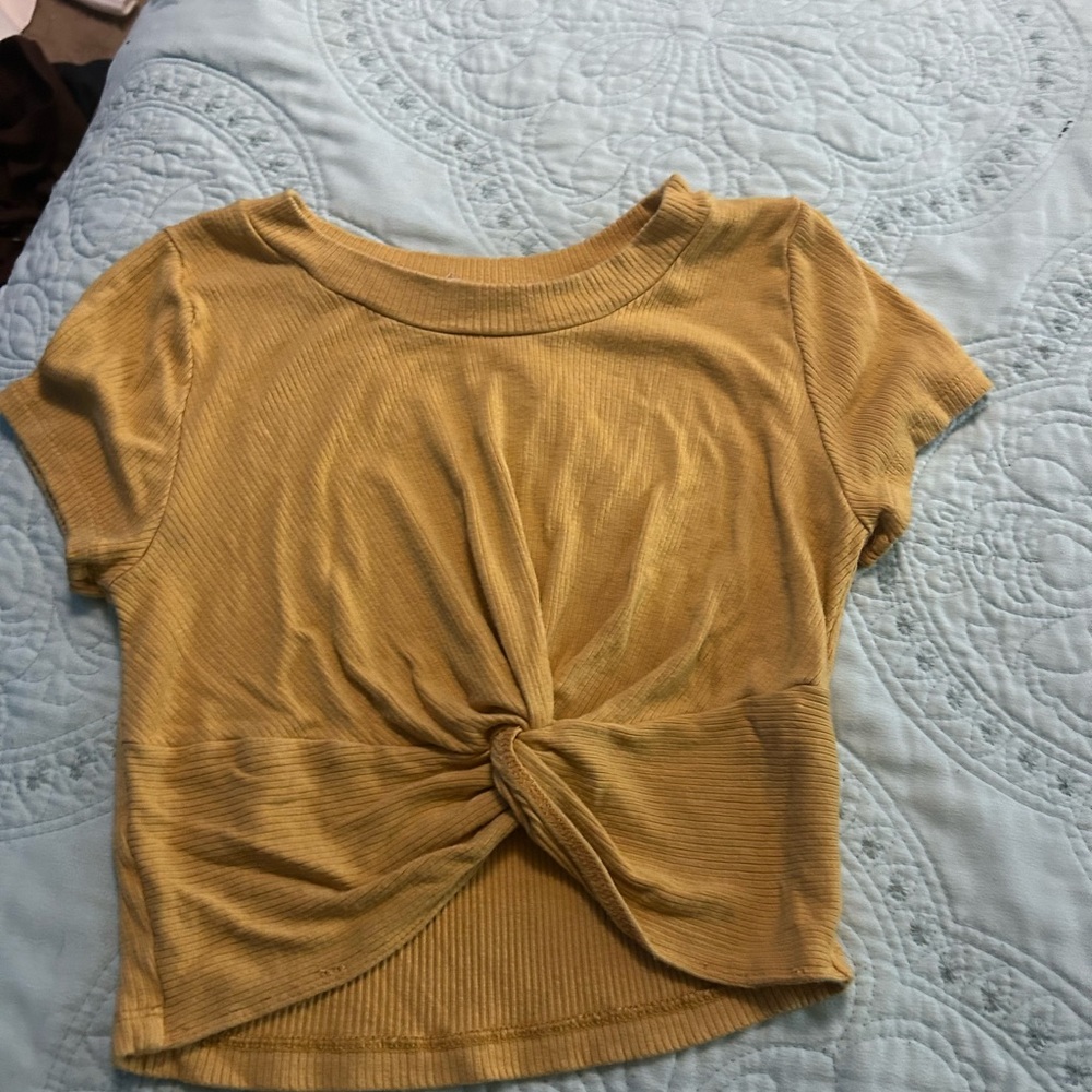 Mustard Yellow Knotted Women's Top